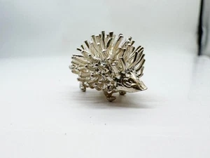 VINTAGE MASSIVER SILBER IGEL TIER ANHÄNGER MIT STRUKTURIERTEN STACHELN - Bild 1 von 7