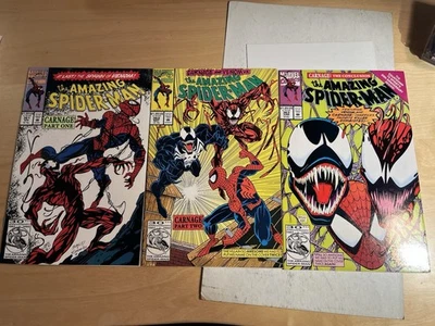 AMAZING SPIDER-MAN 3 Comic Lot #361 362 363 First App CARNAGE  - Image 1 of 4