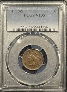 1908-S INDIAN CENT PCGS VF35 - Picture 1 of 2