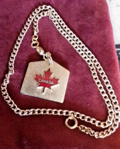 Canada medallion pocket watch fob with chain. - Picture 1 of 2