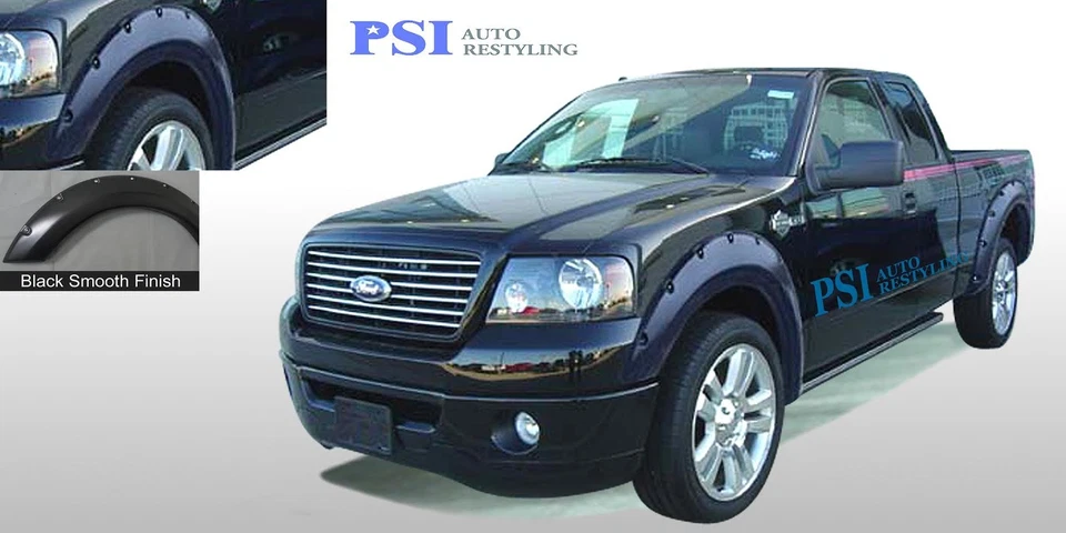 BLACK PAINTABLE Pocket Fender Flares 04-08 Ford F-150 ; 06-08 Lincoln Mark LT Foto 1 de 1