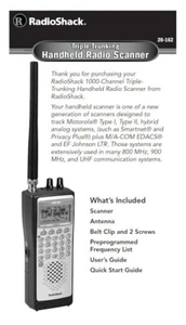 RADIO SHACK PRO-162 JUMBO ENLARGED INSTRUCTION OPERATING MANUAL - Picture 1 of 1