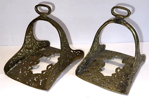 Brass Stirrups - Rare 18th -19th Century Equestrian Horse - Picture 1 of 8