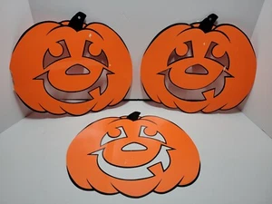 Vintage Lot of 4 Pumpkins Die Cut Halloween Decoration Beistle 13" 1991 - Picture 1 of 6