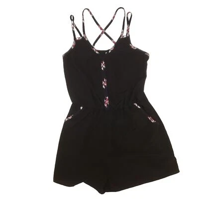 Romper Xhilaration shorts sem mangas bolsos na cintura preto branco feminino M - Imagem 1 de 4