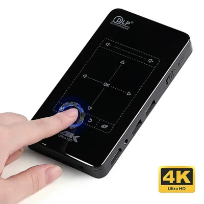 New Mini 4K Smart DLP Projector Android WiFi Bluetooth 1080P 8/32GB Home Theater - Image 1 of 4