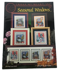 Cross My Heart Cross Stitch Patterns Leaflet Seasonal Windows Winter House Door - Picture 1 of 13