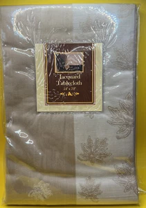Mantel grande hoja de arce 54"" x 72"" oblongo de lujo Jacquard - Imagen 1 de 4