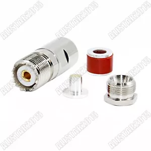 5x Jack UHF Femmina Morsetto Dritto Connettore SO239 per Cavo RG5 RG6 LMR300 5D-FB - Foto 1 di 5