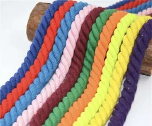 100% Natural Twisted Cotton Cord 12mm, 10m - 11yd Coloured Rope - Picture 1 of 21