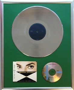 Michael Jackson Black gerahmte CD Cover +12" Vinyl goldene/platin Schallplatte - Bild 1 von 1