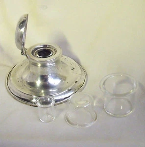 AUSWAHL AN ERSATZGLAS GROSSE TINTENEINLAGEN ~ Einlagen für Silber Tintenwell - Bild 1 von 3