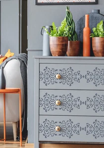 Plantilla Floral Reutilizable Adorno Francés Pintura Muebles Pared Pequeño Grande FL10 - Imagen 1 de 20