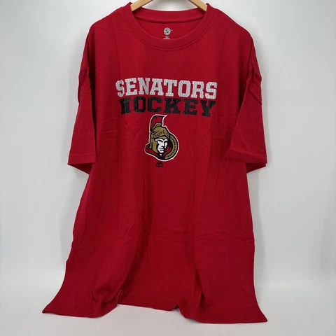 NHL Majestic Ottawa Senators Hockey Men's T-Shirt Size 3XL Red Short Sleeve NEW Cover