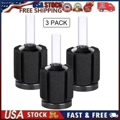 AQUANEAT 3 Pack Aquarium Bio Sponge Filter Breeding Fry Betta Shrimp Nano Fish T - Image 1 of 4