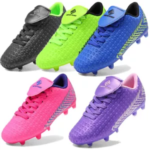 US Boys Girls Soccer Shoes Lightweight Soccer Cleats School Football Shoes - Picture 1 of 18