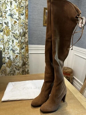 Stuart Weitzman Over the Knee Boots, Light Brown Suede, Never Worn 6.5 US - Image 1 of 3