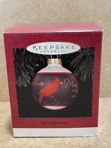 Hallmark Keepsake "Grandparents" Christmas Glass Ornament 1994 Cardinal - Picture 1 of 2