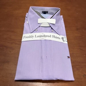 Tommy Hilfiger Casual Button Up Dress Shirt Light Purple sz 16 34-35 - Picture 1 of 3