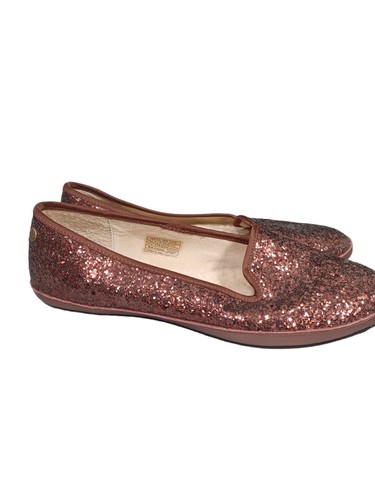Nuovo UGG Australia Alloway Chocolate Rose Glitter F27113E Ballet Flat Taglia 8 5