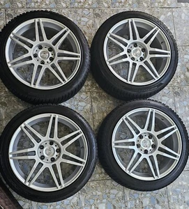 Winterreifen Hankook 225/45R18 95V mit Alufelgen ET15 passend für Mercedes W205 - Bild 1 von 17