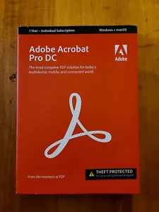 Adobe Acrobat Pro DC 2020 Upgrade 1 Year Subscription PDF for Windows + Mac OS - Picture 1 of 12