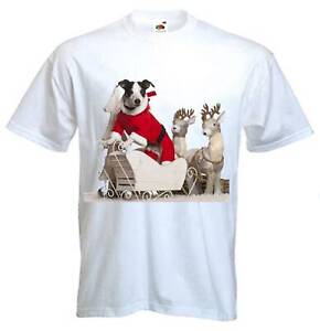 JACK RUSSELL TERRIER DOG SANTA CLAUS T-SHIRT - Father Christmas Gift Present