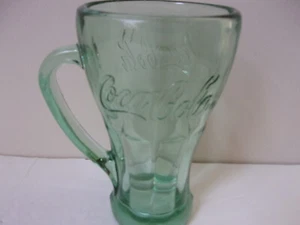 Vintage Libbey  Coca Cola  Green  Glass w/ Handle - Picture 1 of 3
