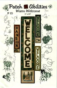 Warm Welcome Patch Abilities Wall Quilt Pattern Mini Banner Rustic Country - Picture 1 of 2