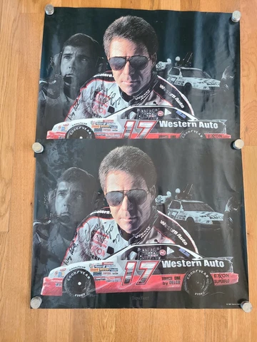 ~ Vintage Darrell Waltrip THINK FAST Poster Western Auto Signed Autographed 1991 Cover