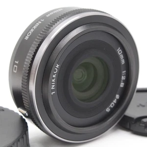 Used Nikon 1 NIKKOR 10mm f/2.8 Black Pancake Lens for CX Mount w/ Front Cap - Picture 1 of 6