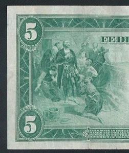 GORGEOUS BURKE/GLASS 1914 $5 FEDERAL RESERVE NOTE. NO PINHOLES OR TEARS - Picture 1 of 4