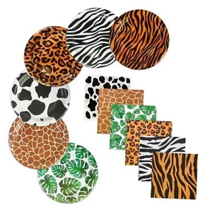 120 Pcs Safari Plates and Napkins Party Supply,Disposable Jungle Party - Picture 1 of 8