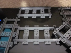 Lego City Train RC Train Straight Track Dark Gray Lot of 8 Replacement Parts (f) - Picture 1 of 8