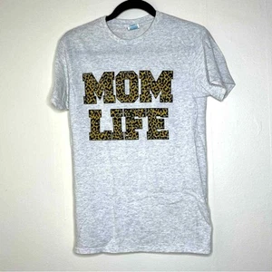 Mom life cheetah print gray shirt size small - Picture 1 of 3