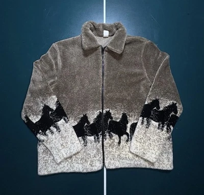Chaqueta polar vintage años 90 para correr caballo para mujer XL Western Equestrian hecha en EE. UU. Foto 1 de 4