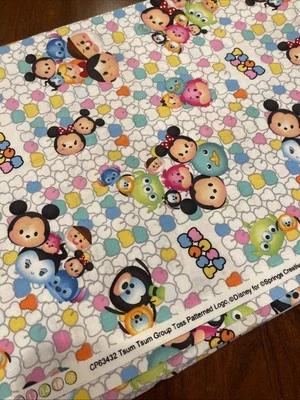 RARE! Tsum Tsum Toss Pattern Logo Mickey Disney Cotton Fabric Springs Creative - Image 1 of 4