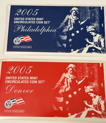 2005 U.S. Mint Set ~ 22 Coins ~ P & D Uncirculated Government Packaging OGP Nice - Image 1 of 3