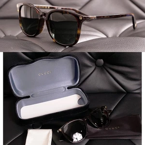 NEW $395 GUCCI Men's/Unisex Havanna Brown Logo Bee GG0154SA CLASSIC SUNGLASSES - Picture 1 of 11