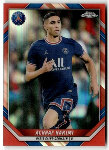 2022 Topps Chrome PSG Soccer No. 3 Achraf Hakimi Red Refractor 2/5 - Bild 1 von 2