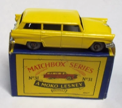 Matchbox Moko Lesney 1957 No. 31 American Ford Station Wagon con caja original casi nuevo Foto 1 de 4