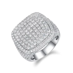 GENUINE 5.6tcw D Color MOISSANITE Mens Ring Solid 925 Silver - Passes Tester - Picture 1 of 11