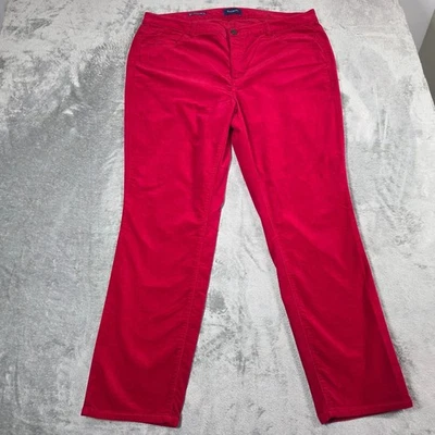 Talbots Pants Womens 18W Red Velveteen High Rise Straight Leg Preppy Holiday - Image 1 of 4
