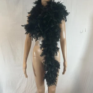 Vintage Art Deco Black Feather Boa, 1920’s Flapper.  84 zoll lang. - Bild 1 von 5