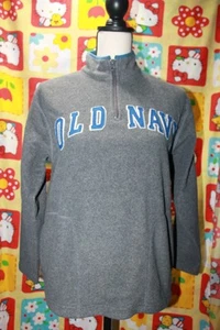 Old Navy Kids Gray 1/4 Zip Fleece Sweatshirt Size Large 10-12 Embroidered - Picture 1 of 5