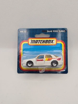 Matchbox Saab 9000 Turbo No MB-22 White With Red Decal Mint And Blister Packed  - Image 1 of 4