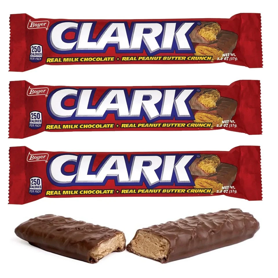 3 FRESH FULL SIZE Original Clark Bars REAL Milk Chocolate Peanut Butter Bars - Image 1 of 1
