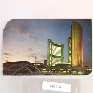 The New City Hall Illuminated Toronto Ontario Canada 1960s Postcard ON - Picture 1 of 2