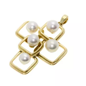 MIKIMOTO Pendant top Akoya pearl Pearl K14 Yellow Gold - Picture 1 of 4