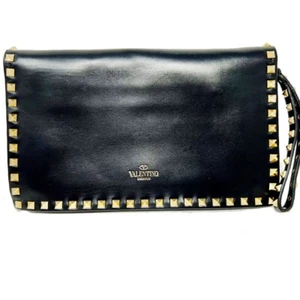 Valentino Black Rockstud Clutch - Picture 1 of 7